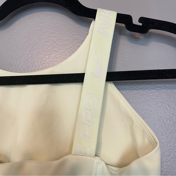 Nike Pro Women's Dri FIT crop Top Tank Bra Lime Green yellow XS - Picture 9 of 12